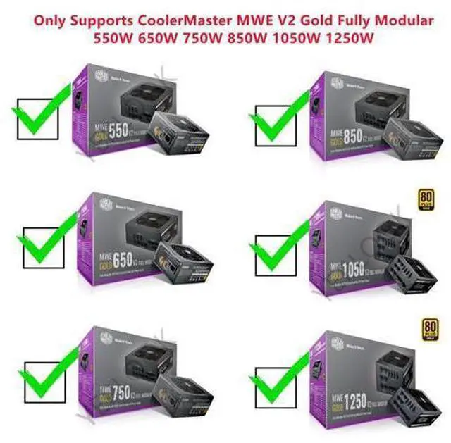 Alt view image 6 of 7 - 10Pin+18Pin to 24Pin 20+4Pin Power Supply Cable Flat For CoolerMaster MWE V2 Gold Fully Modular 550W 650W 750W 850W 1050W 1250W