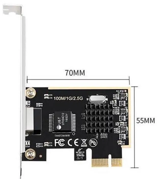 Alt view image 4 of 6 - Game PCIe Card 2500Mbps 2.5G Single RJ45 Gigabit Network Card 10/100/1000Mbps RTL8125 Chipset Network Adapter LAN Card