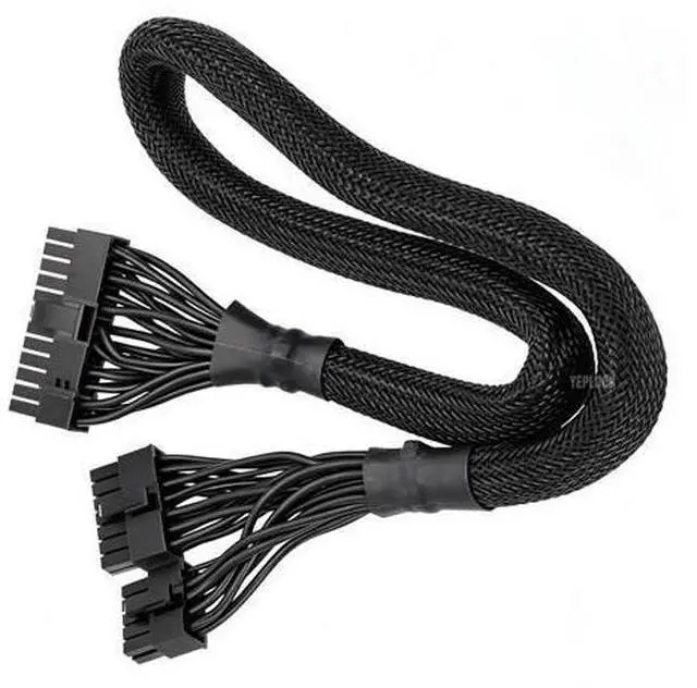 Alt view image 3 of 6 - 14+10Pin to 24Pin ATX for Corsair AX-i PSUs, Motherboard Main Power Cable for Corsair AX1500i, AX1200i, AX860i, AX760i Type 3 Modular Powers PSUs, 18AWG Sleeved Net 60CM / 23.62 inch / 1.97ft.