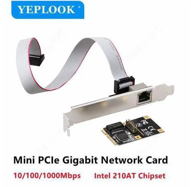 Main image of Mini PCI-E 1x RJ45 10/100/1000Mbps Gigabit High Speed Fast Ethernet Network Card Intel 210AT Chipset Stable for Desktop