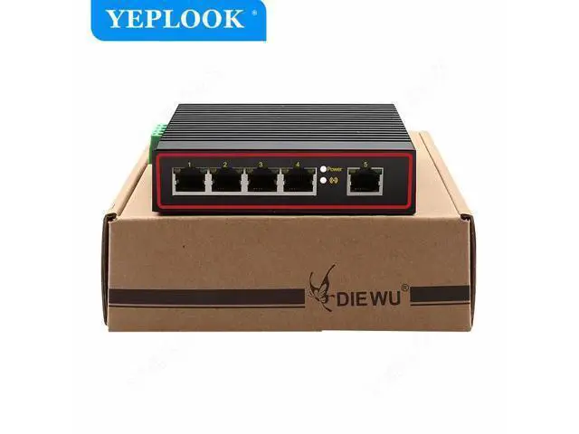 Alt view image 6 of 7 - 5 Ports RJ45 10/100Mbps Industrial Ethernet Switch Network Switch Signal Strengthen DIN Rail Type Support DC 5V-58V
