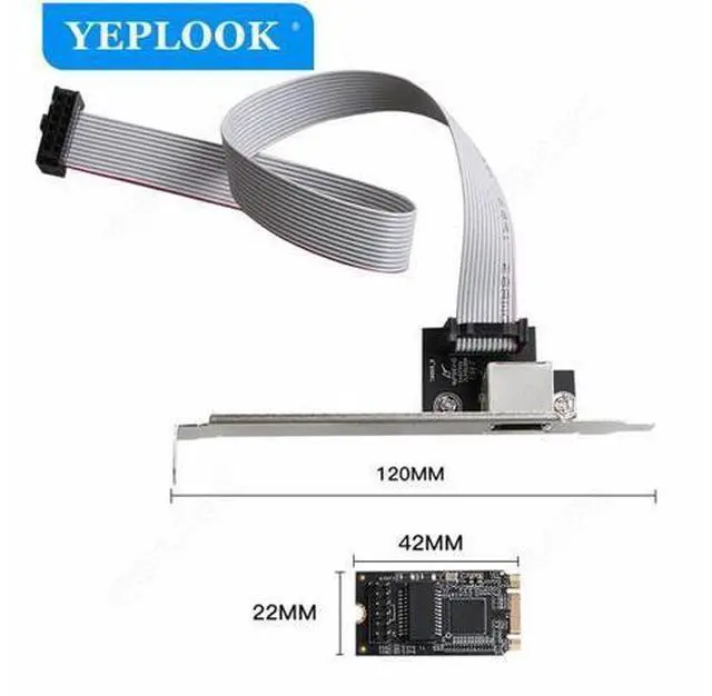 Alt view image 6 of 7 - M.2 to PCIe Gigabit Network Card 1xRJ45 10/100/1000Mbps Fast Ethernet Lan Card Intel 210AT Chipset for Desktop Computer TXA098