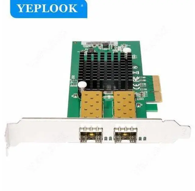 Alt view image 4 of 7 - 2 Port SFP Network Card PCIe 4X 1000Mbps 1G Fiber Optic Gigabit Ethernet Lan Adapter for Desktop Server Card Chipset Intel 82576