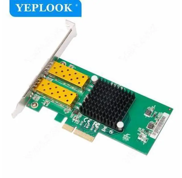 Alt view image 3 of 7 - 2 Port SFP Network Card PCIe 4X 1000Mbps 1G Fiber Optic Gigabit Ethernet Lan Adapter for Desktop Server Card Chipset Intel 82576