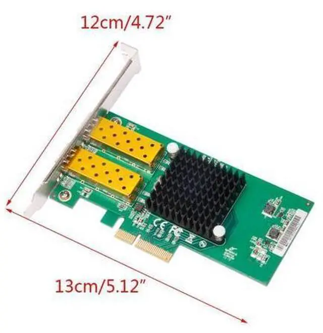 Alt view image 6 of 7 - 2 Port SFP Network Card PCIe 4X 1000Mbps 1G Fiber Optic Gigabit Ethernet Lan Adapter for Desktop Server Card Chipset Intel 82576