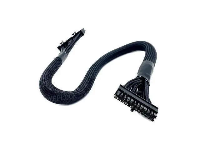 Alt view image 3 of 7 - 18+10Pin to 24Pin Sleeved Net, ATX Main Motherboard Power Cable for CORSAIR HX750, HX850, HX1000, HX1200 PLATINUM Type 4 Modular