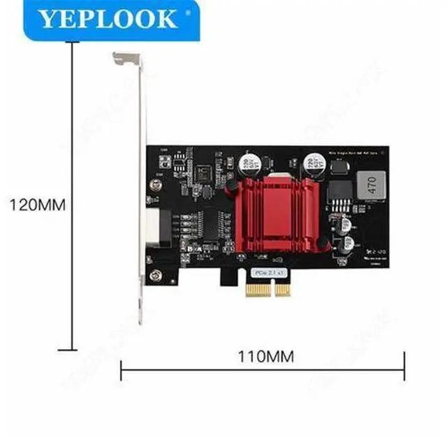 Alt view image 4 of 7 - PCIe 1x to Single POE Port Camera Visual Capture Card 10/100/1000Mbps Gigabit Network Card Ethernet Converter Chipset Intel I210