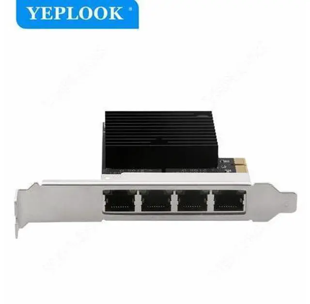 Alt view image 3 of 7 - PCIe x1 4 Ports RJ45 10/100/1000Mbps Gigabit Ethernet Lan Network Card Chipset Intel 82571 with Heat Sink for Server Desktop