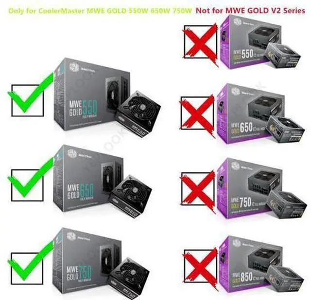 Alt view image 6 of 7 - 10Pin+18Pin to 24Pin Power Cable Flat 60CM 18AWG For CoolerMaster MWE GOLD 550W 650W 750W Fully Modular Not for MWE V2 Series