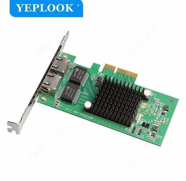 Alt view image 3 of 7 - PCIe 4x Dual Port RJ45 10/100/1000Mbps Gigabit Ethernet Lan Card Desktop Server Network Adapter NIC Chipset Intel I350