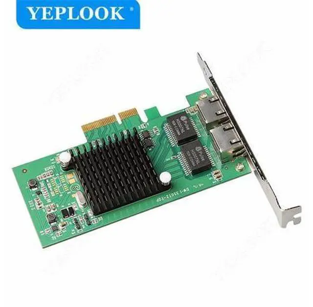 Alt view image 4 of 7 - PCIe 4x Dual Port RJ45 10/100/1000Mbps Gigabit Ethernet Lan Card Desktop Server Network Adapter NIC Chipset Intel I350