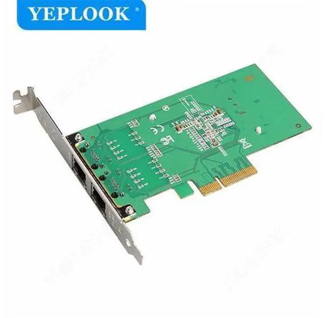 Alt view image 5 of 7 - PCIe 4x Dual Port RJ45 10/100/1000Mbps Gigabit Ethernet Lan Card Desktop Server Network Adapter NIC Chipset Intel I350