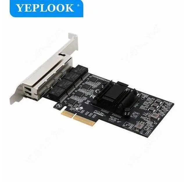 Alt view image 2 of 7 - PCIe X4 4 Ports RJ45 10/100/1000Mbps/2.5G Network Card Gigabit Ethernet Card Chipset RTL8125BG For Server Desktop Computer