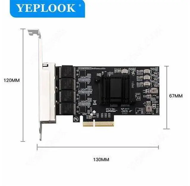 Alt view image 5 of 7 - PCIe X4 4 Ports RJ45 10/100/1000Mbps/2.5G Network Card Gigabit Ethernet Card Chipset RTL8125BG For Server Desktop Computer