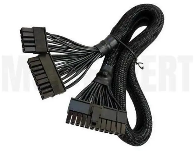 Alt view image 3 of 7 - 18+10Pin to 24Pin 20+4Pin ATX Main Power Supply Cable for Seasonic PRIME 1000W, 850W, 750W, 650W Titanium Modular Power, Sleeved Net 60CM 18AWG