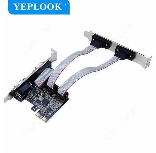 Alt view image 3 of 7 - PCIe to 4 Ports DB9 RS232 COM Serial Port I/O PCI-E X1 Riser Card Expansion Adapter Chipset ASIX/AX9900 for Desktop PC Computer