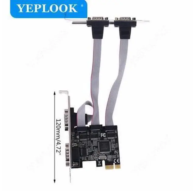 Alt view image 5 of 7 - PCIe to 4 Ports DB9 RS232 COM Serial Port I/O PCI-E X1 Riser Card Expansion Adapter Chipset ASIX/AX9900 for Desktop PC Computer