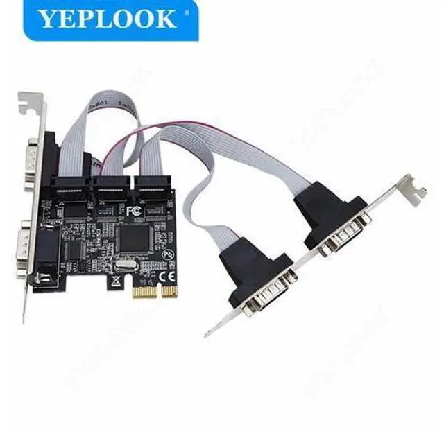 Alt view image 4 of 7 - PCIe to 4 Ports DB9 RS232 COM Serial Port I/O PCI-E X1 Riser Card Expansion Adapter Chipset ASIX/AX9900 for Desktop PC Computer