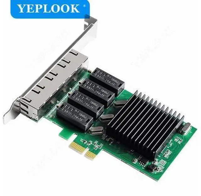 Alt view image 4 of 7 - PCIe X1 4 Port RJ45 Gigabit Ethernet Network Card 10/100/1000Mbps Server Desktop Game Adapter LAN Controller Chipset RTL8111H