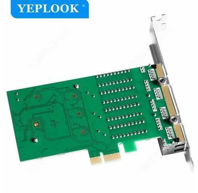 Alt view image 6 of 7 - PCIe X1 4 Port RJ45 Gigabit Ethernet Network Card 10/100/1000Mbps Server Desktop Game Adapter LAN Controller Chipset RTL8111H