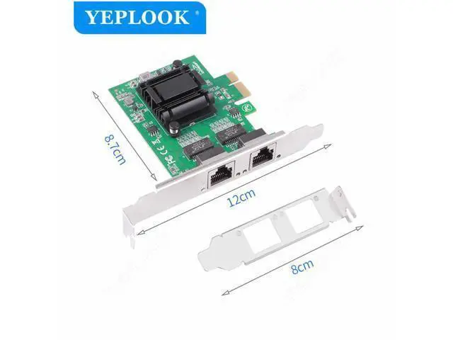 Alt view image 5 of 7 - PCIe 1x 2.5G 10/100/1000Mbps Gigabit Dual Port RJ45 Network Lan Card Ethernet Controller Intel 82571 Chipset for Desktop Server