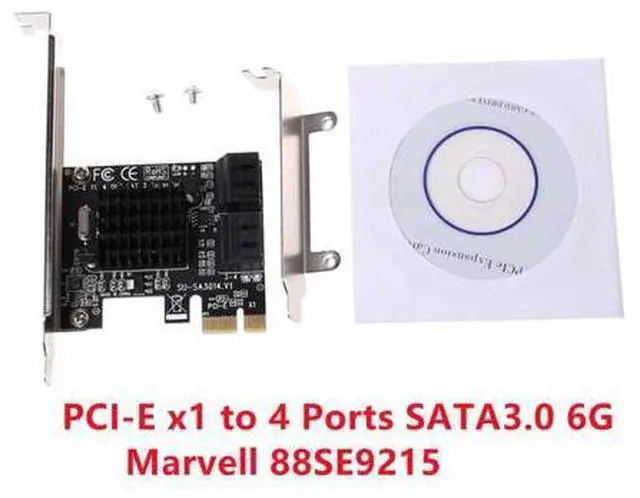 Main image of PCI-E x1 to 4 Ports SATA3.0 6G High Speed Expansion SATA Controller Card Mining Card Miner Adapter Card SSD IPFS Mining Adapter Card Marvell 88SE9215 With High/Low Profile Bracket
