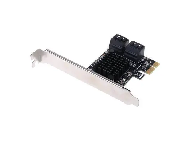 Alt view image 2 of 7 - PCI-E x1 to 4 Ports SATA3.0 6G High Speed Expansion SATA Controller Card Mining Card Miner Adapter Card SSD IPFS Mining Adapter Card Marvell 88SE9215 With High/Low Profile Bracket
