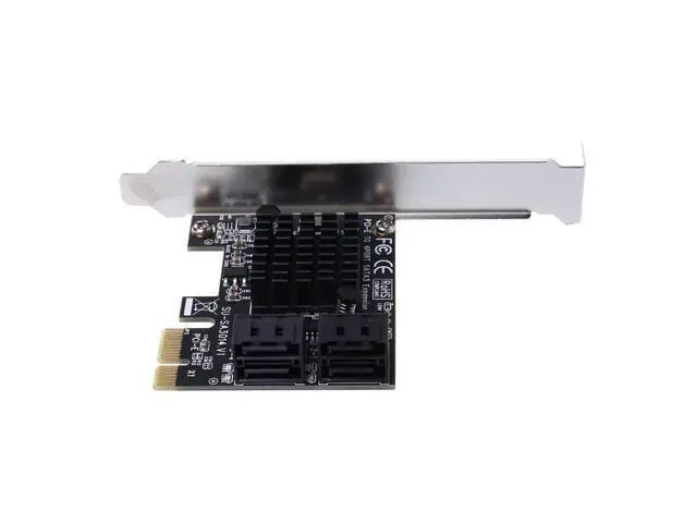 Alt view image 4 of 7 - PCI-E x1 to 4 Ports SATA3.0 6G High Speed Expansion SATA Controller Card Mining Card Miner Adapter Card SSD IPFS Mining Adapter Card Marvell 88SE9215 With High/Low Profile Bracket