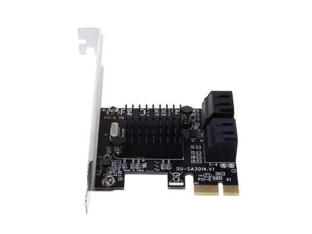 Alt view image 3 of 7 - PCI-E x1 to 4 Ports SATA3.0 6G High Speed Expansion SATA Controller Card Mining Card Miner Adapter Card SSD IPFS Mining Adapter Card Marvell 88SE9215 With High/Low Profile Bracket