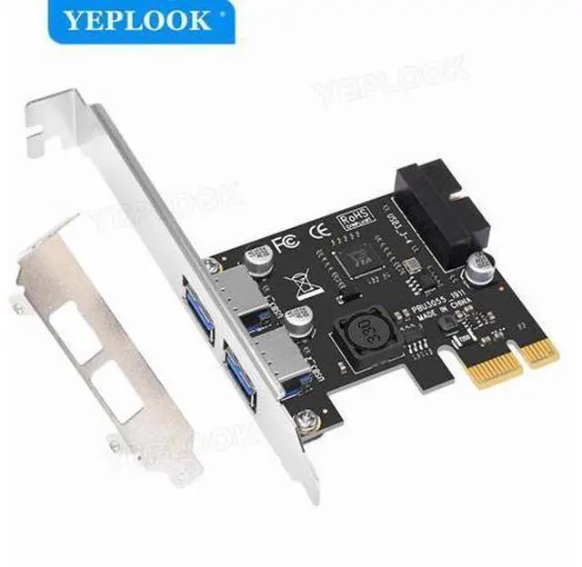 Main image of PCIe to 2 Ports USB3.0 Expansion Card External Controller Adapter USB3.0 Hub 5Gbps Internal 19pin Header VL805 For Desktop