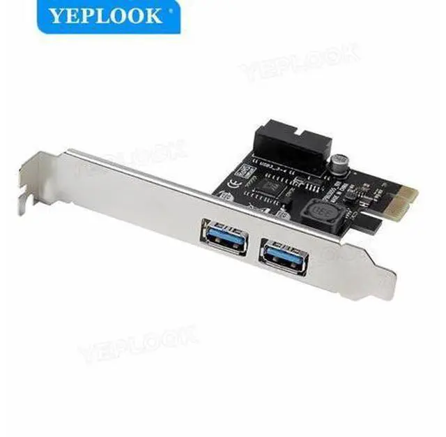 Alt view image 3 of 7 - PCIe to 2 Ports USB3.0 Expansion Card External Controller Adapter USB3.0 Hub 5Gbps Internal 19pin Header VL805 For Desktop