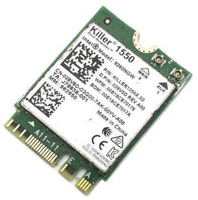 Main image of For Killer 1550 Intel 9260 9260NGW NGFF 1730Mbps WiFi + Bluetooth 5.0 802.11ac Card Better than Killer 1535