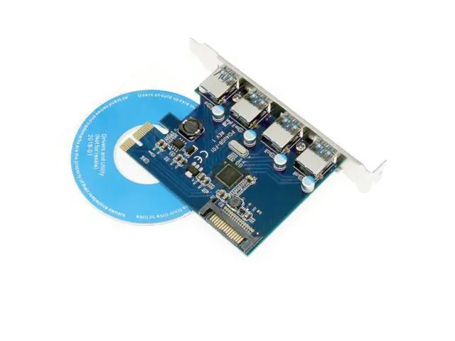 Alt view image 2 of 7 - PCIe to 4 Port USB 3.0 PCI-e Adapter PCI Express USB 3.0 4 Ports HUB 5.0Gbps 19Pin FL1100 Chipset