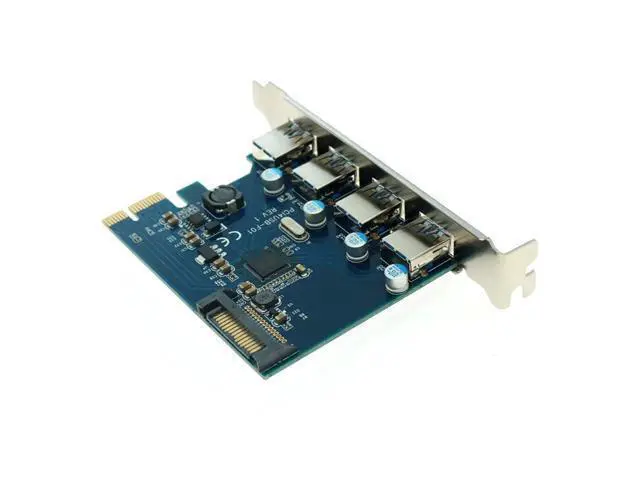 Alt view image 4 of 7 - PCIe to 4 Port USB 3.0 PCI-e Adapter PCI Express USB 3.0 4 Ports HUB 5.0Gbps 19Pin FL1100 Chipset