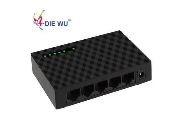 Alt view image 4 of 5 - MINI 5 port Network Switch 10/100 mbps Fast Ethernet Desktop Network Adapter Black