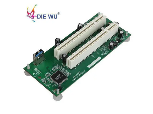 Alt view image 2 of 5 - PCI-Express to PCI Adapter Card PCIe to Dual Pci Slot Expansion Card USB 3.0 Add on Cards Converter TXB024