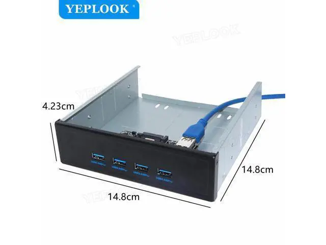 Alt view image 5 of 7 - PCI-E x1 to 4 Port USB3.0 Expansion Card 5.25" Floppy Bay Front Panel with Free 60cm USB3.0 Cable NEC720201 5Gbps for PC Desktop