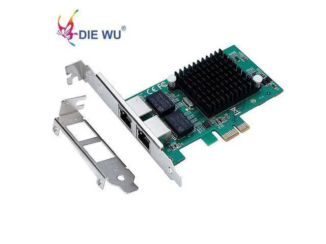 Alt view image 2 of 6 - Intel82575 Dual Port RJ45 Port NIC 10/100/1000 Gigabit PCI Express pcie x1 Network Server Adapter Cards TXA020