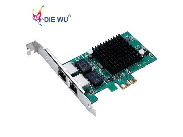 Alt view image 3 of 6 - Intel82575 Dual Port RJ45 Port NIC 10/100/1000 Gigabit PCI Express pcie x1 Network Server Adapter Cards TXA020