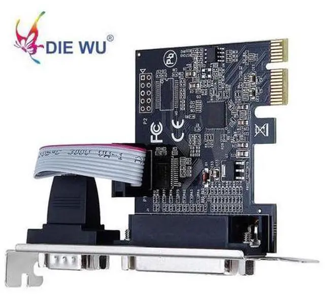 Alt view image 3 of 5 - PCIe to 1 Serial 1 Parallel Riser card RS232 Serial & DB25 Printer Parallel port Expansion card with ASIX99100 chipset