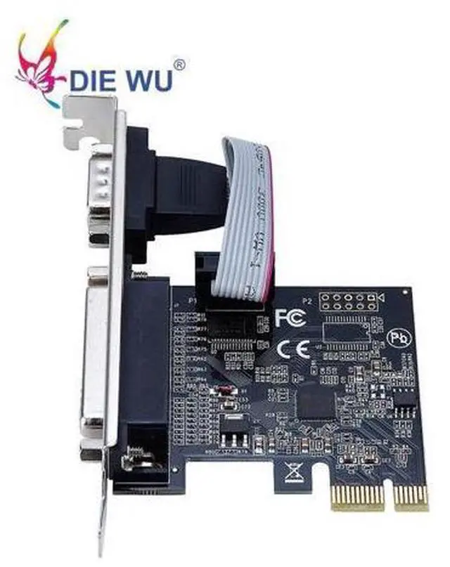 Alt view image 2 of 5 - PCIe to 1 Serial 1 Parallel Riser card RS232 Serial & DB25 Printer Parallel port Expansion card with ASIX99100 chipset