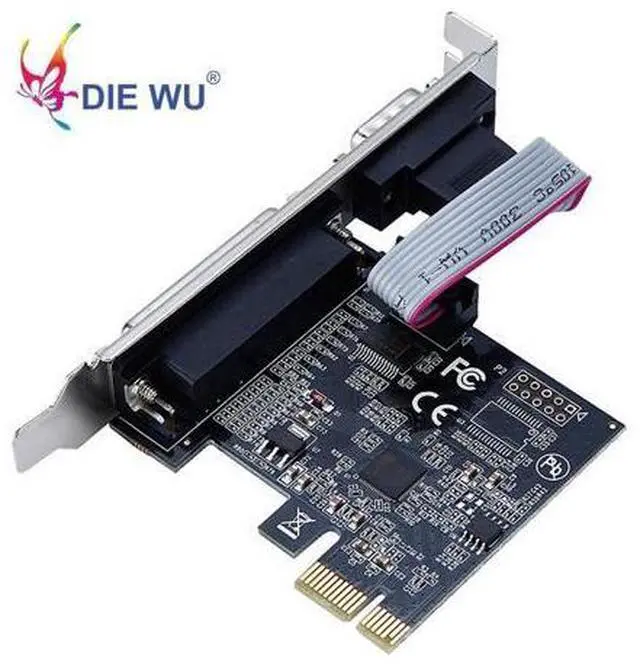 Alt view image 4 of 5 - PCIe to 1 Serial 1 Parallel Riser card RS232 Serial & DB25 Printer Parallel port Expansion card with ASIX99100 chipset