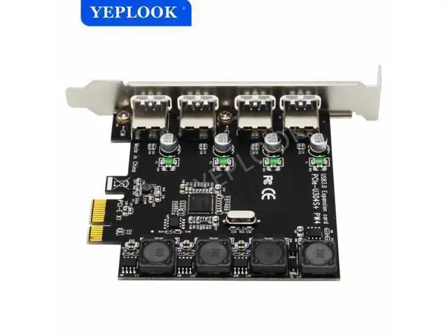 Alt view image 6 of 7 - 4 Ports USB3.0 PCIe X1 X4 X8 X16 Expansion Card PCI-E to External 4 Ports USB3.0 NEC D720201 Independent Power Supply 5Gbps 4*2A