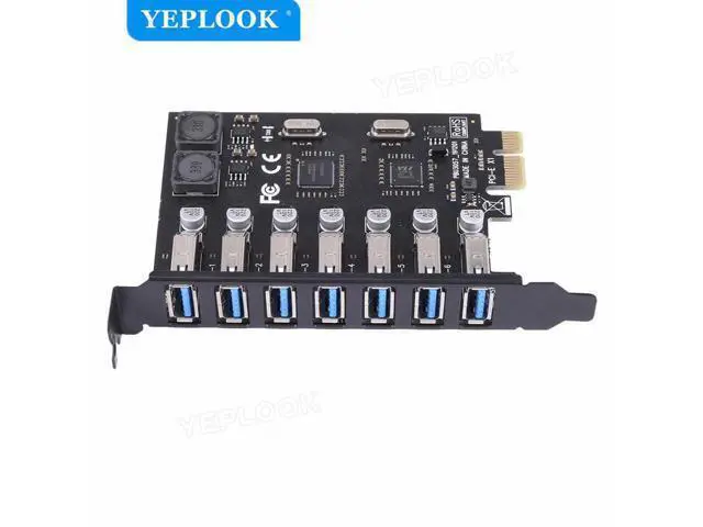 Alt view image 3 of 5 - USB 3.0 PCI-E Expansion Card 7 Ports USB 3.0 Hub Adapter External Controller Card 5Gbps for PC Computer Desktop Dual NEC Chipset