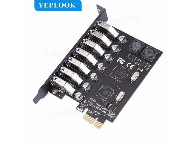 Alt view image 5 of 5 - USB 3.0 PCI-E Expansion Card 7 Ports USB 3.0 Hub Adapter External Controller Card 5Gbps for PC Computer Desktop Dual NEC Chipset