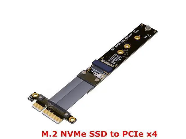 Alt view image 2 of 7 - Riser PCIe 4x Extension Cable M2 M.2 NVMe SSD to PCIe x4 adapter cards Riser CARD support PCI-E 3.0 x4 Full Speed R24SF 10CM