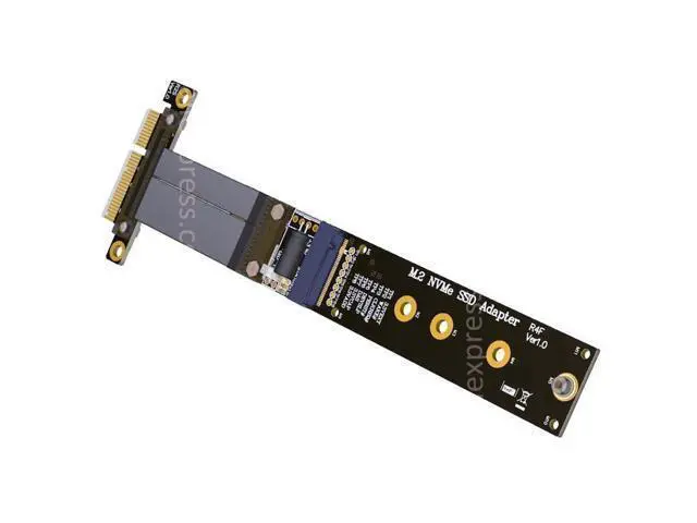 Alt view image 3 of 7 - Riser PCIe 4x Extension Cable M2 M.2 NVMe SSD to PCIe x4 adapter cards Riser CARD support PCI-E 3.0 x4 Full Speed R24SF 10CM