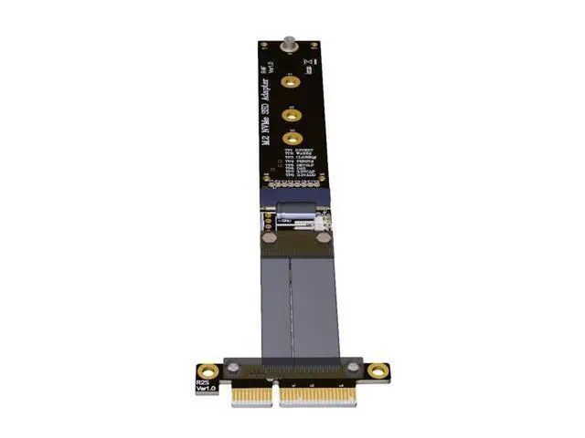 Alt view image 4 of 7 - Riser PCIe 4x Extension Cable M2 M.2 NVMe SSD to PCIe x4 adapter cards Riser CARD support PCI-E 3.0 x4 Full Speed R24SF 10CM