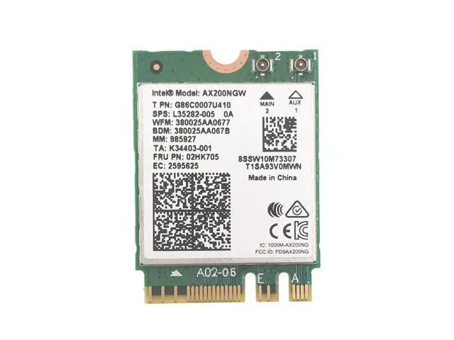 Alt view image 2 of 4 - Wireless for Intel AX200 AX200NGW 1730Mbps NGFF M.2 Bluetooth 5.0 Dual Band Wifi Network Card 802.11ac/ax Better than Intel 9260
