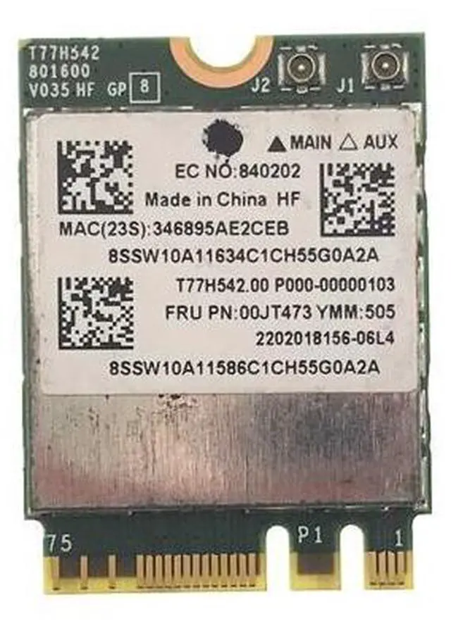 Main image of BCM943162ZP AC WLAN Card 2.4G&5G 433M Wifi +Bluetooth 4.0 NGFF FRU 00JT473 for Lenovo G50-30 45 70 70M Z50-70-75 E455 E555